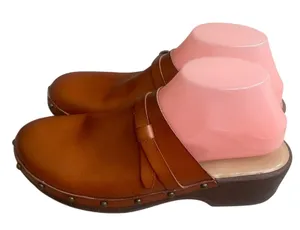 Time and Tru Womens Cognac Brown Studded Memory Foam Clogs Mules used 1x Size 9 thumbnail 1
