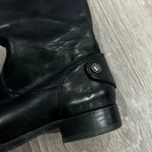 Frye Melissa Black Button Back Zip Leather Riding Boots Size 7 thumbnail 3