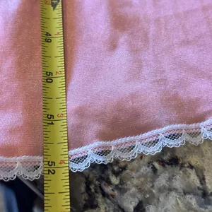 Vintage Slip Sleep Gown Pink Lace Sleepwear Size M/L Sexy Glamour Full Length thumbnail 10