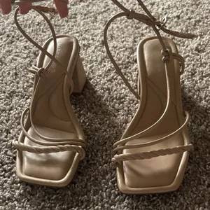 Marc Fisher Nude Strappy Heels thumbnail 1