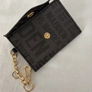 Steve Madden Card Holder Mini Wallet Keychain Black Logo(B124) thumbnail 6