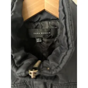 Zara Woman Black Lightweight Moto Puffer Jacket Large thumbnail 2