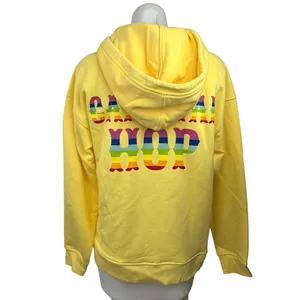 Terez Yellow Mushroom Rainbow Graphic Hoodie Hooded Jacket Sweatshirt Top Size S thumbnail 2