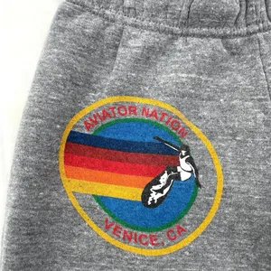 Aviator Nation Gray Rainbow Spellout Logo Sweatpants Casual Lounge Sweat Size XS thumbnail 5