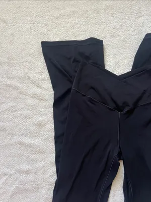 Aerie Black High-Waisted Crossover "Real Me" Flare Leggings thumbnail 2