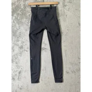 Lululemon Speed Up Tight 28"‎ Power Luxtreme Knit Black Heathered Black Size 4 thumbnail 3