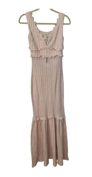 COMMENSE Off-Shoulder Ruffle Detail Dress COLOR - Pink size medium NWT Cut Out thumbnail 2