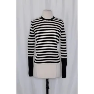 ATM Anthony Thomas Melillo Striped Ribbed Knit Merino Wool Sweater Large thumbnail 2
