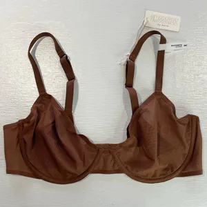 New Aerie SMOOTHEZ Mesh Unlined Underwire Balconette Bra Brown Size 36C thumbnail 5