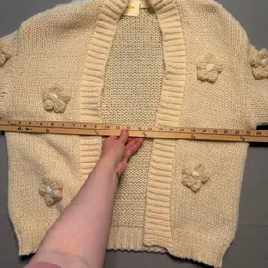 Maeve Anthropologie The Susannah 3D Floral Knit Cardigan Sweater Women One Size thumbnail 7