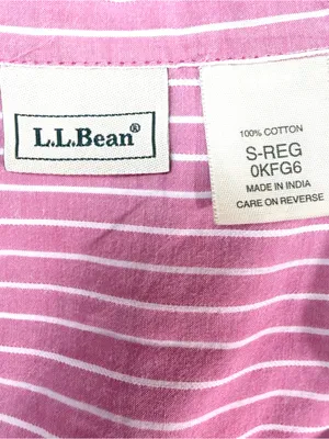 L.L. Bean Women’s Pin Tuck Pleated Long Sleeve Poplin Top Blouse Size S Regular thumbnail 3