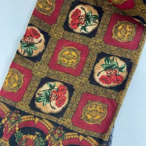 Women's vintage black rose renaissance fruit fringe lightweight fashion scarf‎ thumbnail 4