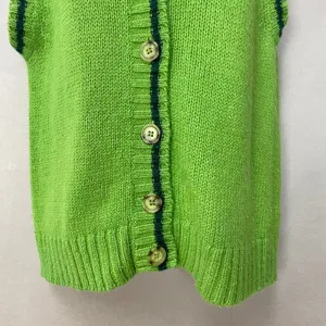 90s Northern Reflections Sweater Vest Womens Large Green Blue Button Up Knit‎ thumbnail 4