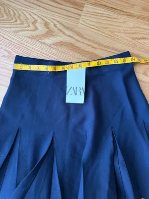 Zara Navy Pleated Mini Skirt Size M NWT Preppy Tennis Schoolgirl thumbnail 2