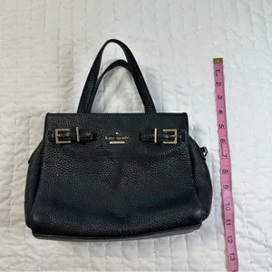 Kate Spade Black and Gold Pebbled Leather Crossbody Bag thumbnail 7