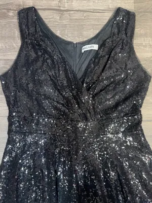 GRACE KARIN Black Sequin Fit & Flare Cocktail Dress Size L thumbnail 5