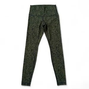 Lululemon Wunder Under Hi-Rise Pencil Lace Brave Olive Black pants leggings 31” thumbnail 3