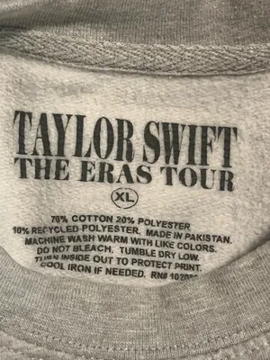 Womens XL official Taylor Swift The Eras Tour Gray Crewneck Sweatshirt thumbnail 7