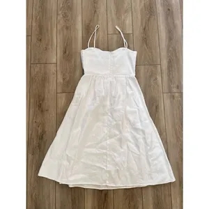 Reformation Olivia Linen Midi Dress White Size 6 thumbnail 6
