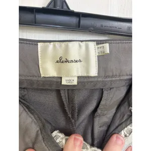 Anthropologie Elevenses Lace Front Trousers 12 Boho Indie Sleaze Office Stretch thumbnail 3