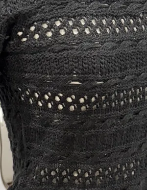 • Vintage dELiA*s Y2K Black Open-Knit Metallic Sweater thumbnail 3