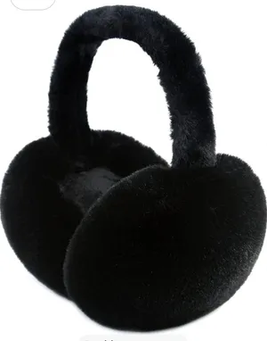 Amazon NWB Black Faux Fur Earmuffs, Foldable thumbnail 1