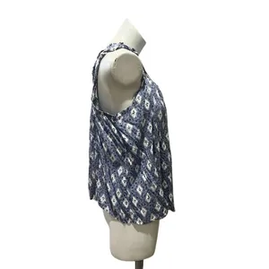 Maurices Women's Standard XL Blue Floral Ruffle Strap Swing Tank Top thumbnail 4