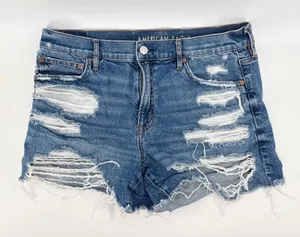 American Eagle Strigid High Rise Distressed Denim‎ Shorts Blue Women Size 10 thumbnail 1