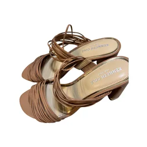 Kenneth Cole Amelia Flare Heels – Nude Leather Strappy Block Heel‎ – Size 7 thumbnail 2
