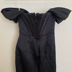 House of CB Loretta Black Satin Corset Off Shoulder‎ Dress size XS NWOT thumbnail 9