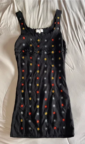 RIHOAS Black Sleeveless Star Sweater Viscose Pop Mini Dress Women’s Sz S EUC thumbnail 1