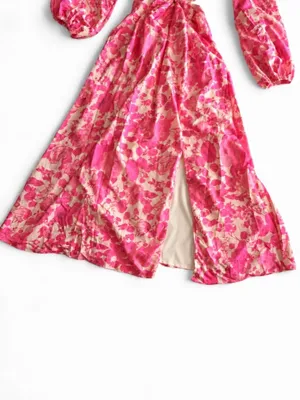 All About May Pink Floral Cutout Maxi Dress thumbnail 6