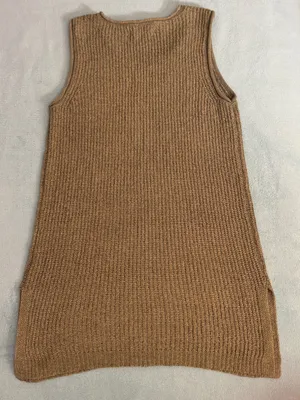 Marled Camel Brown Ribbed Knit Tank Top thumbnail 3