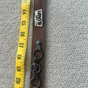Vintage 501 Levi's Brown Leather Belt with metal Accents thumbnail 5