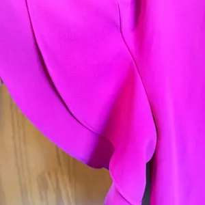 Worthington Womens XL Fuchsia Pink V-Neck Ruffle Tiered Sleeve Dress 72613-3 thumbnail 5