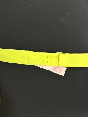 PINK Victoria's Secret mint green/neon yellow lace triangle bralette Size Medium thumbnail 6