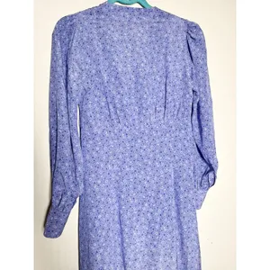 Realisation Par The Vivienne Blue Floral 100% Silk Midi Dress L thumbnail 10