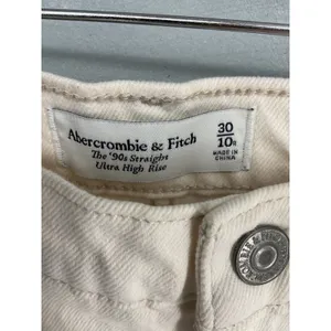 Abercrombie & Fitch Womens Jeans 90s Straight Ultra High Rise Side Slit 30 10R thumbnail 4