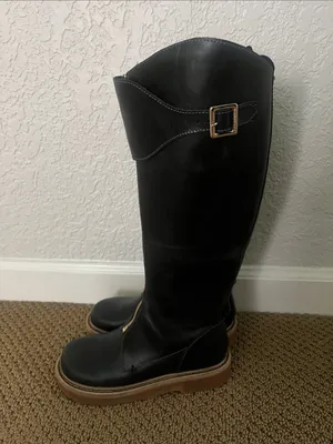 Kelsi Dagger For Anthropologie Cape Equestrian Black Riding Boots thumbnail 7