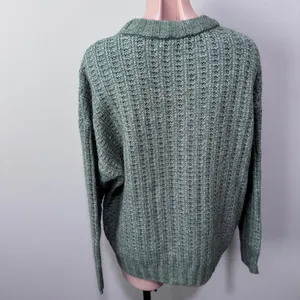 American Eagle Green Cozy Knit Sweater Medium thumbnail 3