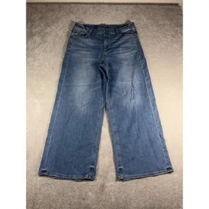 American Eagle Womens Super High-Rise Baggy Wide Leg Jeans 14 Meas: 34x27 thumbnail 3