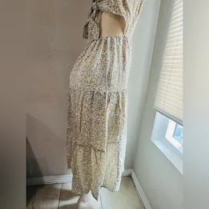 Hollister women’s bohemian sexy maxi floral print dress size Med NWT thumbnail 16