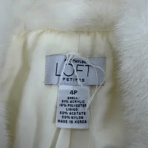 Ann Taylor LOFT Faux Fur Short Jacket White Size 4P thumbnail 13