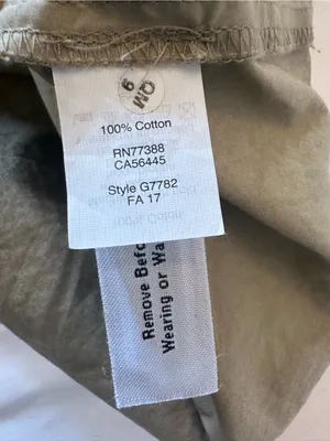 Madewell Cold-Shoulder Ruffle Sheath Dress V-Neck Crisp Cotton Khaki Size 12 thumbnail 6