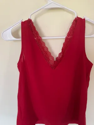 SheIn Lace Red Tank thumbnail 3