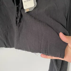 Free People Cropped Blouse Top Boho Cottagecore Black Women's Size XS thumbnail 13