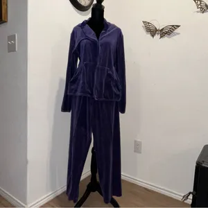 Velvet purple Jumpsuit with Jacket Size L thumbnail 7