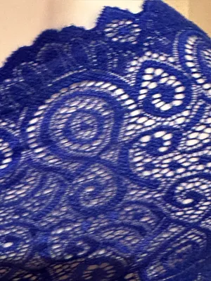FREE PEOPLE Royal Blue Paisley Sheer Lace Bandeau Bralette Sz S/S-T1 thumbnail 6