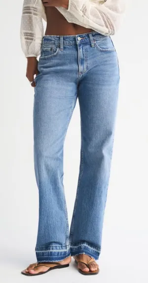 Abercrombie & Fitch Curve Love Low Rise Baggy Jean Size 36 Long thumbnail 1