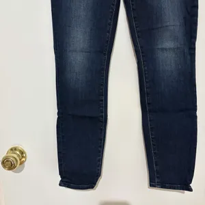 7 For All Mankind Ankle Skinny Stretch Denim Jeans Blue Button Zip Logo Bair 28 thumbnail 3
